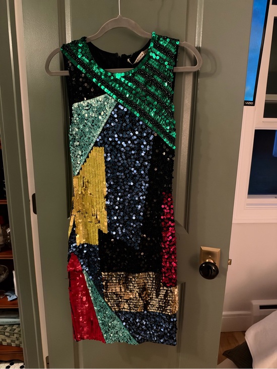 Alice + Olivia Dresses & Skirts - Alice + Olivia Green Black Multi Sequin Mini Dress
